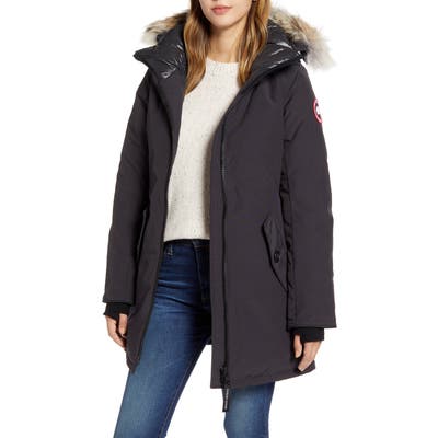 Canada Goose Rosemont Arctic Tech 625 Fill Power Down Parka With Genuine Coyote Fur Trim, (16-18) - Blue