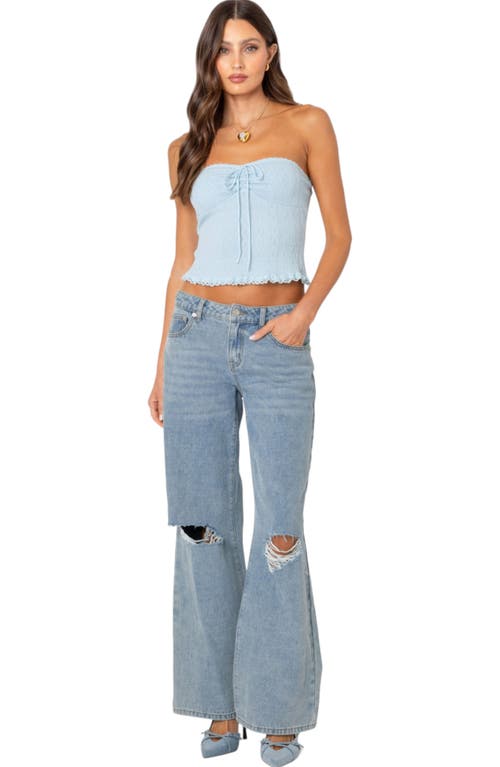 Shop Edikted Lacey Tube Top In Light-blue