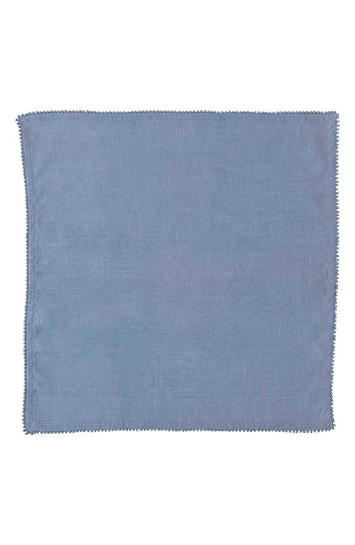 Shop Juliska Berry Trim Set Of 4 Cotton & Linen Napkins In Chambray