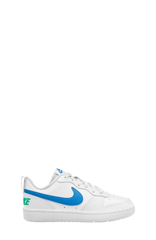 Nike Kids' Court Borough Low 2 Sneaker In White/ Blue/ Pure Platinum