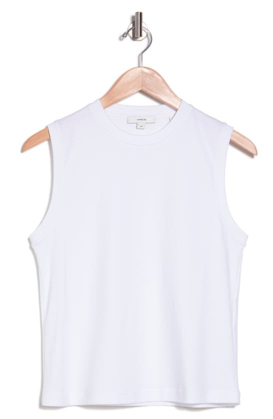 Vince Pima Cotton Easy Shell Tank In Optic White