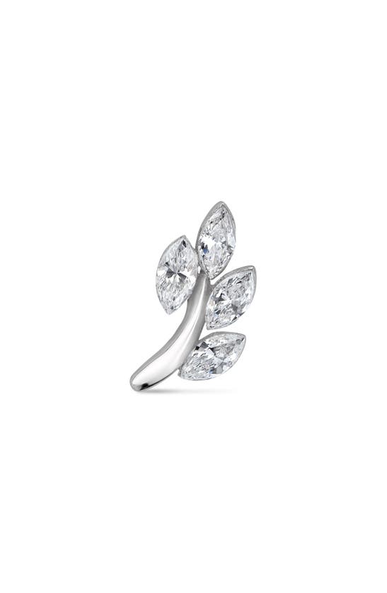 Maria Tash Diamond Vine Single Threaded Stud Earring In White Gold