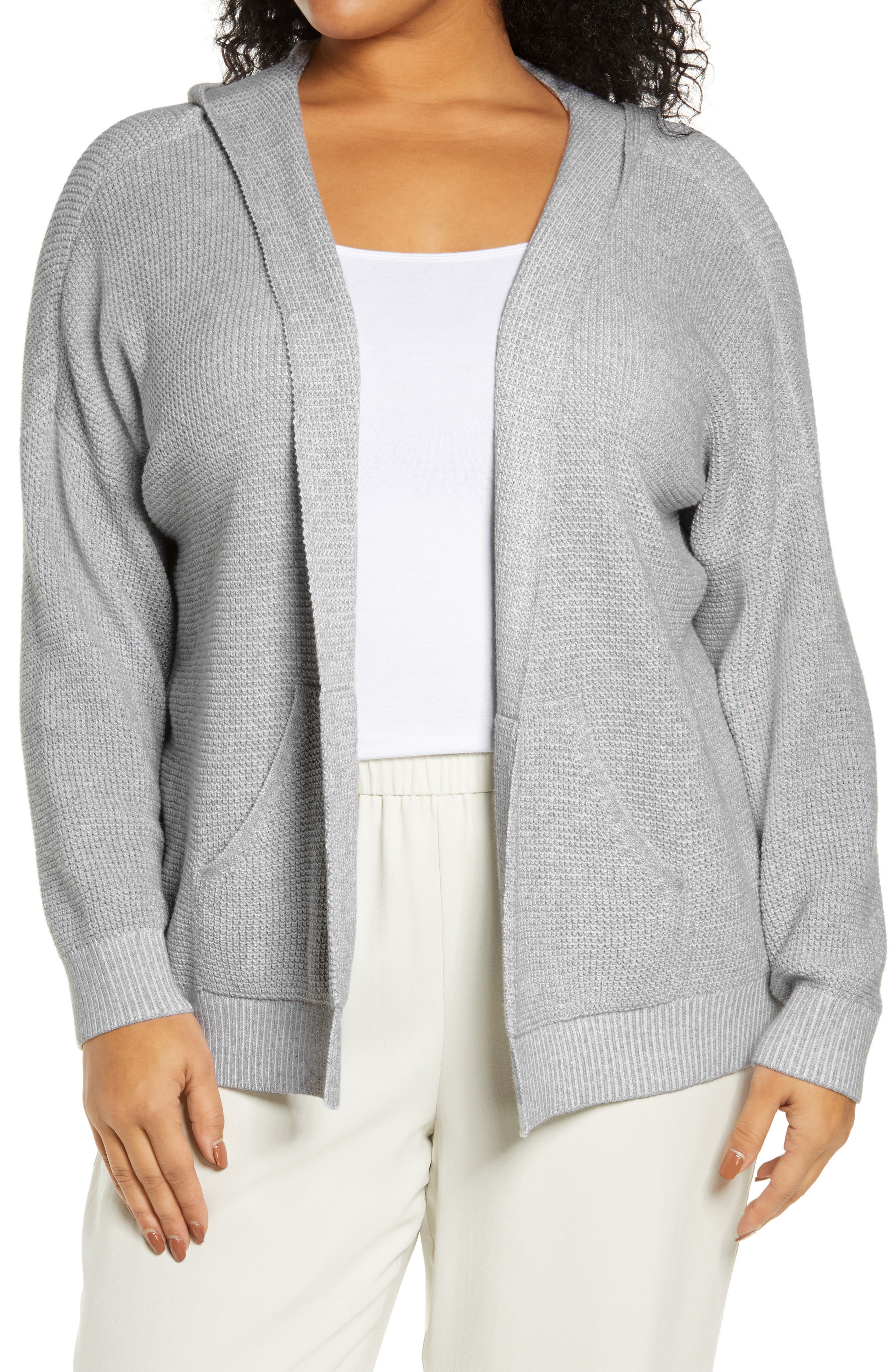 cotton hooded cardigan