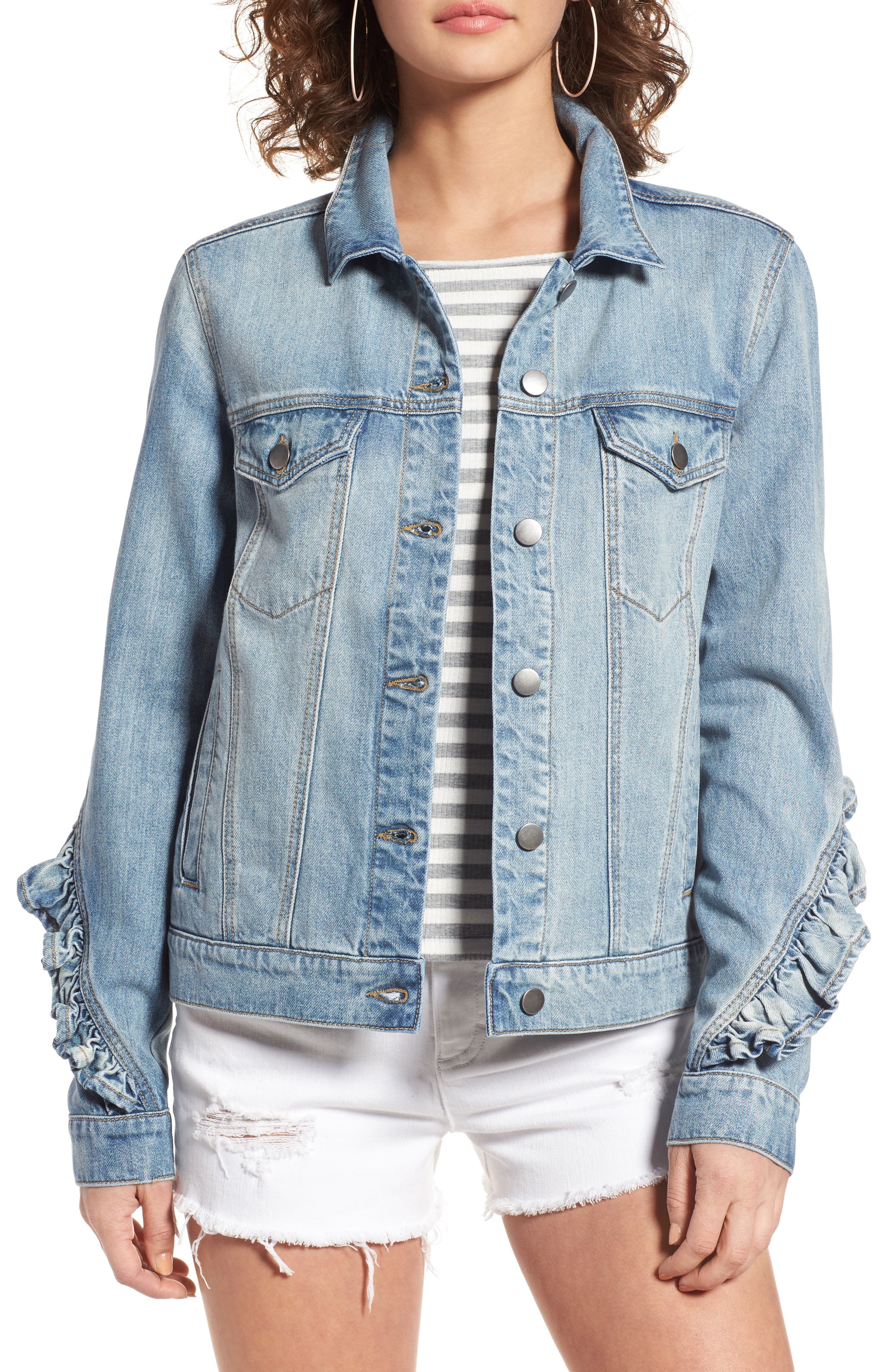 BP. Ruffle Denim Jacket Nordstrom