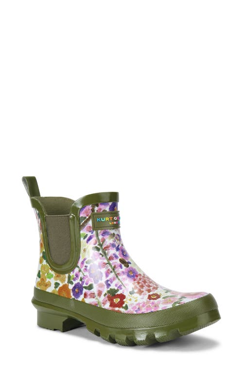 Kurt Geiger London x Floral Couture Sleet Chelsea Rain Boot Green at Nordstrom,