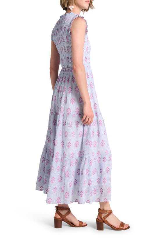 Shop Hatley Wildflower Sleeveless Tiered Cotton Maxi Dress In White