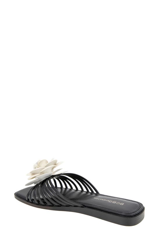 Shop Bcbgeneration Masha Flower Appliqué Sandal In Black-bianca