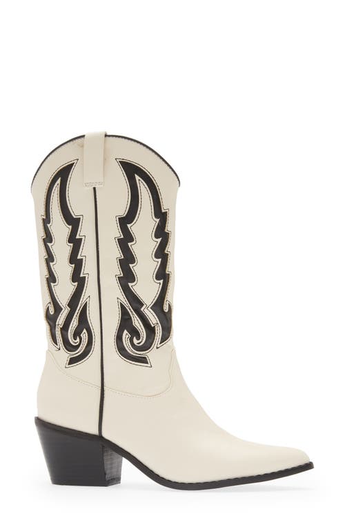 Shop Billini Norva Western Pointed Toe Boot In Bone/black