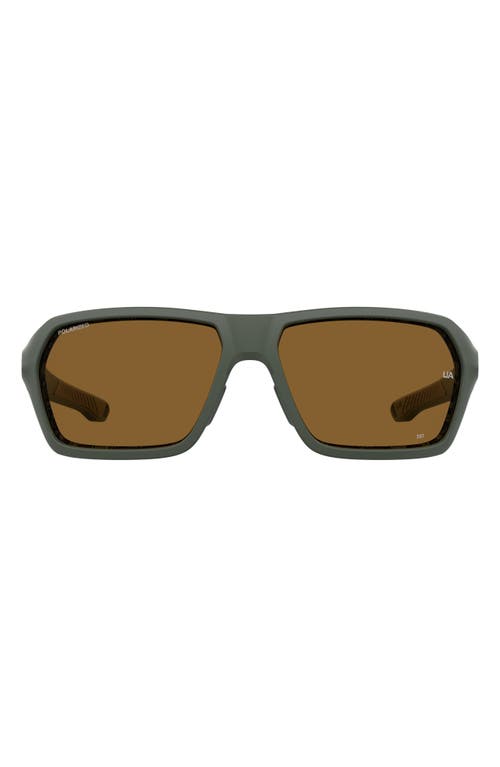 Under Armour Recon 64mm Sport Sunglasses In Matte Green/brown Pz Hc Ol