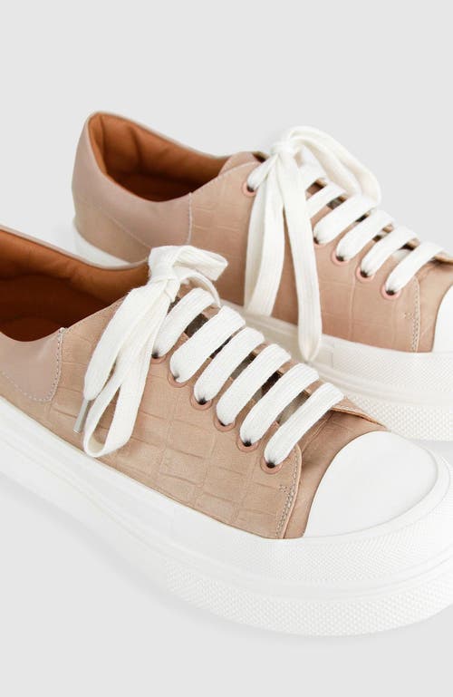 Shop Belle & Bloom Just A Dream Croc Leather Sneaker In Blush