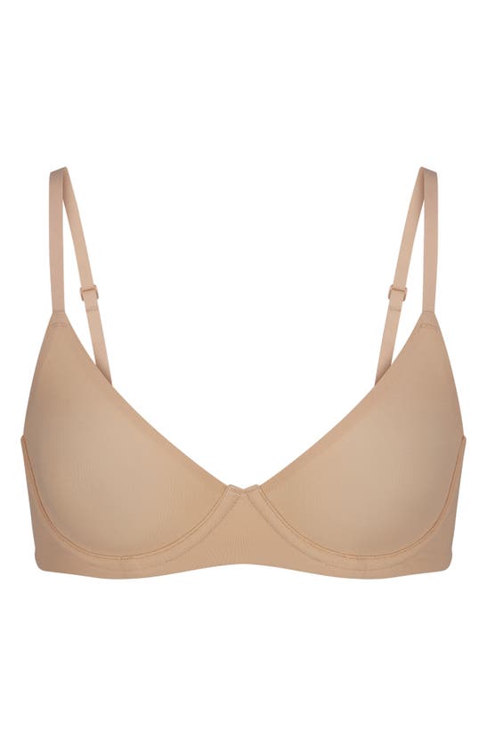 Shop Skims Fits Everybody Unlined Underwire Demi Bra In Clay
