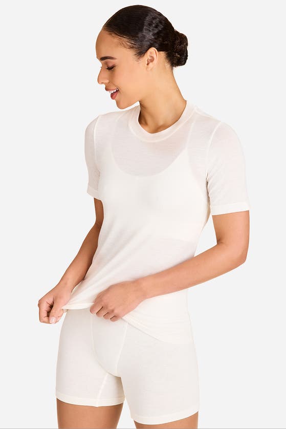 Alala Washable Cashmere Tee In Bone
