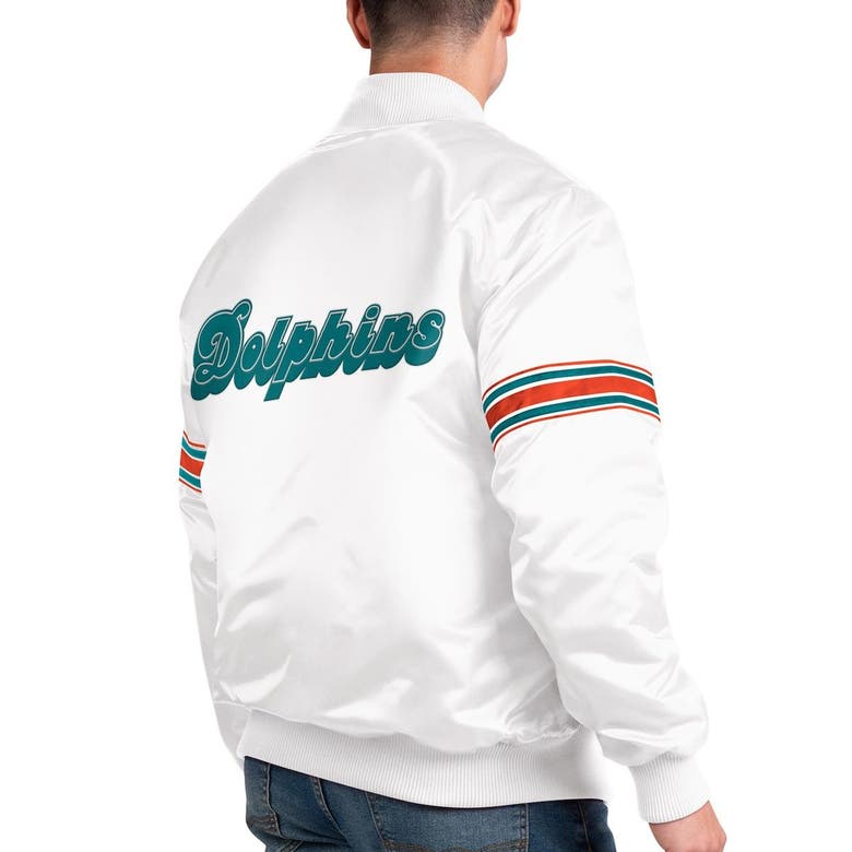 Miami Dolphins Starter The Power Forward Full-Snap Jacket - White