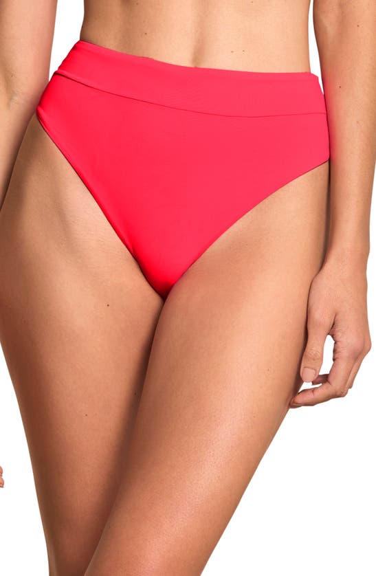 Shop Maaji Mosaico Suzy Q Reversible Bikini Bottoms In Red