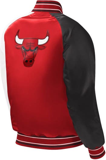 Chicago Bulls Starter Force Play Satin Full-Snap Varsity Jacket - Red