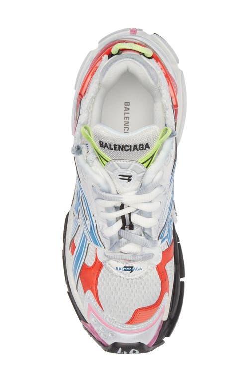 Shop Balenciaga Runner Sneaker In White/red/blue