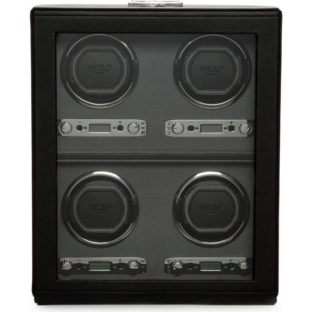Wolf Viceroy 4-watch Winder & Case In Black