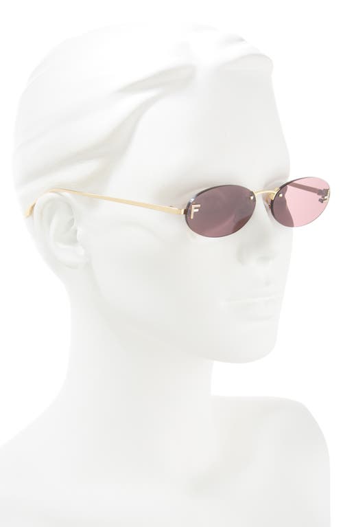 Shop Fendi ' First 54mm Oval Sunglasses In Shiny Endura Gold/violet