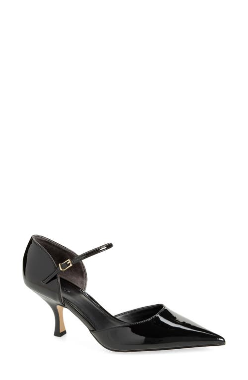 Nordstrom Liv Pointed Toe D'orsay Pump In Black Patent