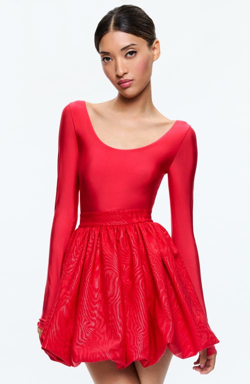 Shop Alice And Olivia Alice + Olivia Chara Long Sleeve Minidress In Bright Ruby