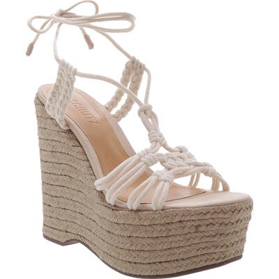 Schutz Macris Platform Wedge Sandal, Metallic