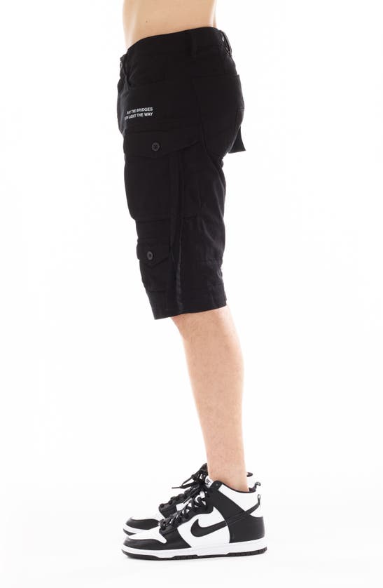 Shop Cult Of Individuality Slim Fit Cargo Shorts In Vintage Black