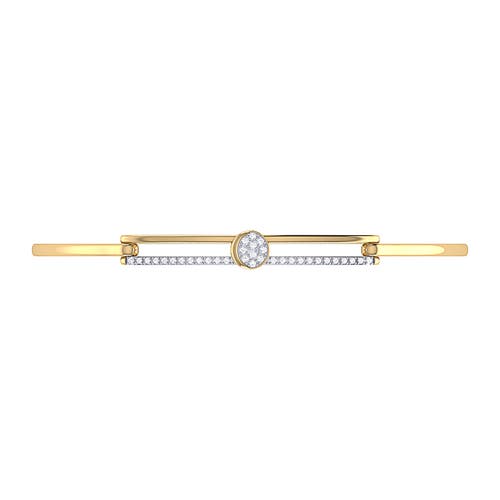 Shop Luvmyjewelry Moonlit Phases Sterling Silver Diamond Bangle In 14kt Gold Vermeil On Sterling