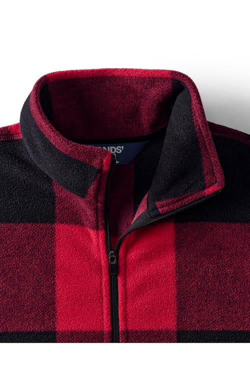 Shop Lands' End Anyweather Fleece Quarter Zip Pullover In Heritage Red Buffalo Check