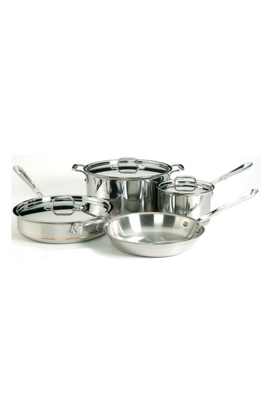 All-clad Copper Core 7-piece Cookware Set In Stainless Steel