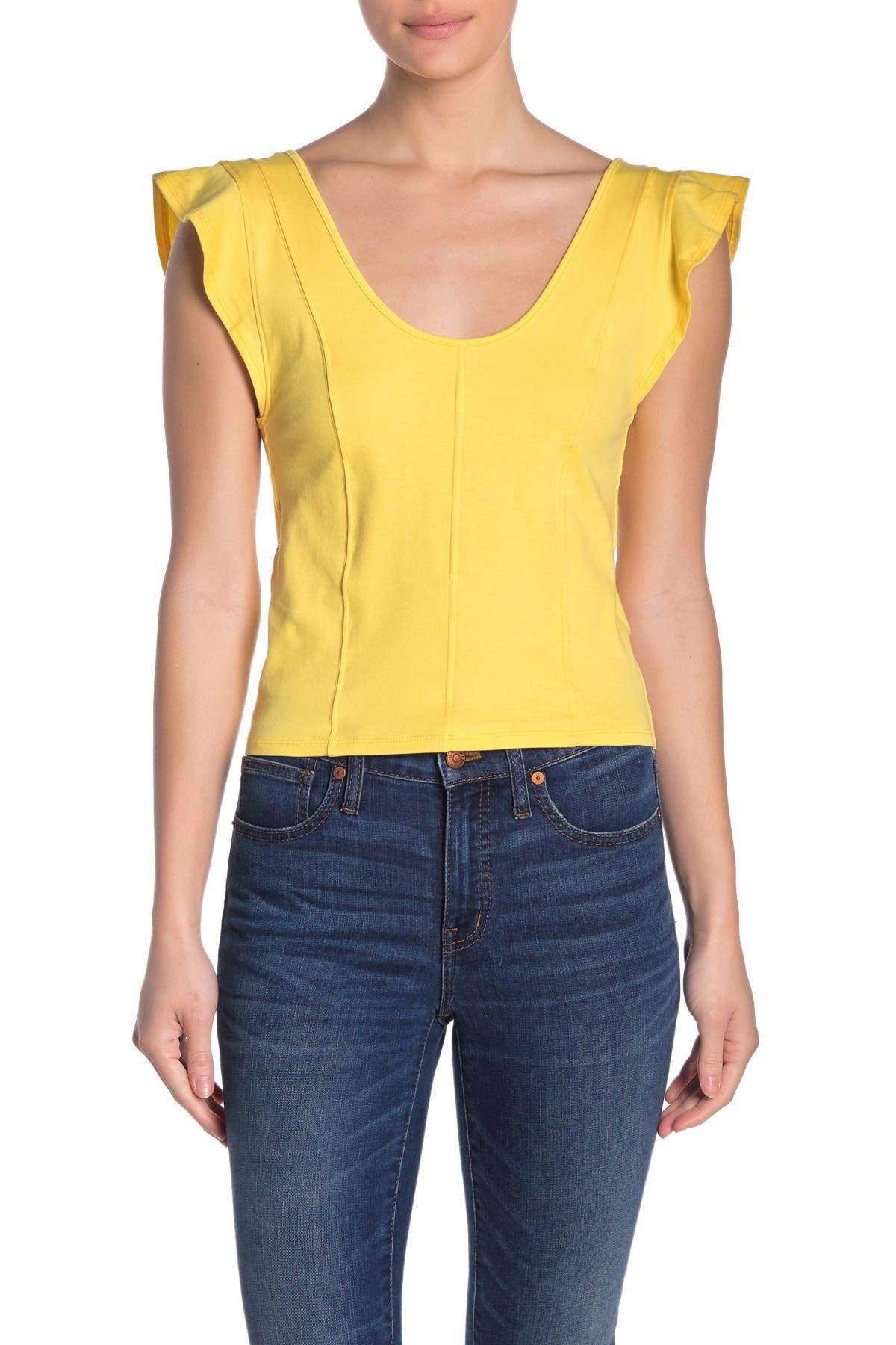 free people yellow top