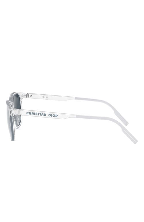 Shop Dior 'tag Su 56mm Square Sunglasses In Crystal/other/blu Mirror