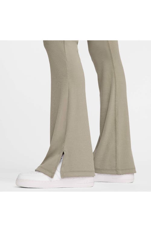 Shop Nike Sportswear Chill Knit Flare Leggings In Light Army/sail