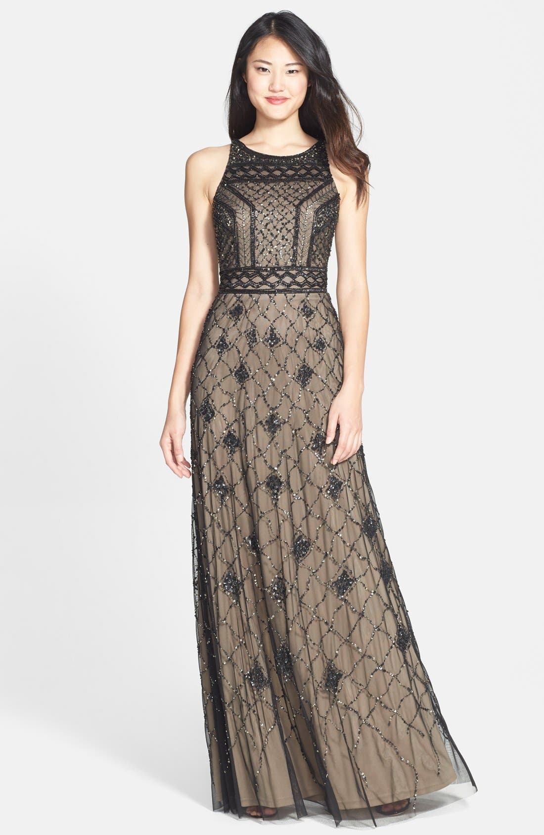 nordstrom embellished mesh gown