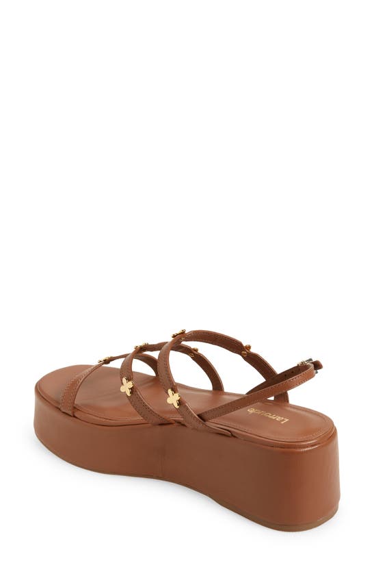 Shop Larroude Harmony Slingback Platform Wedge Sandal In Caramel