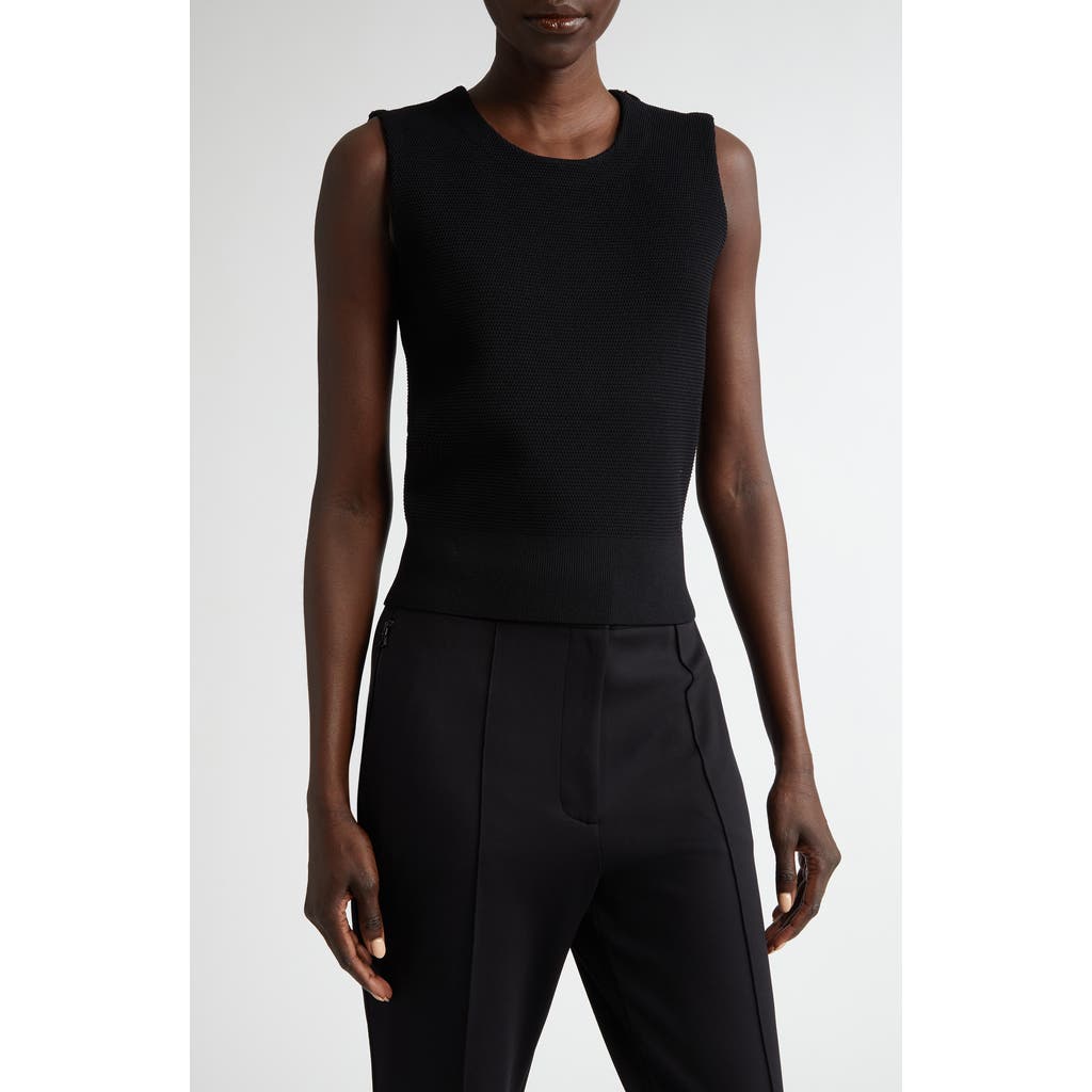St. John Collection Piqué Knit Shell in Black