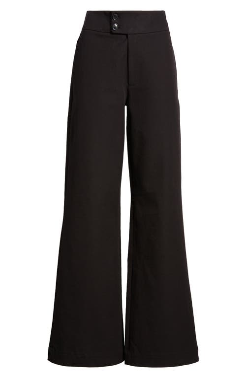 Shop Frame Le Hardy High Waist Wide Leg Pants In Black