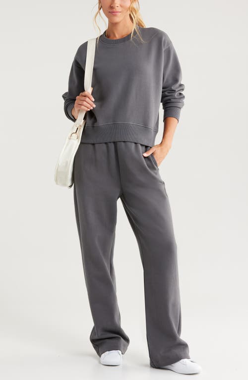 Shop Zella Cloud Fleece Sweatshirt In Grey Forged