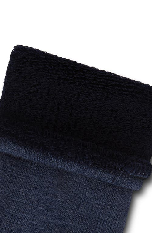 Druthers Nyc Relacks Merino Wool Japanese House Sock In Navy Marled