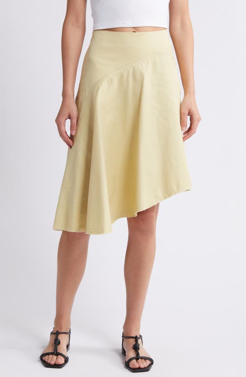 Faithfull The Brand Calais Asymmetric Cotton Skirt In Pear