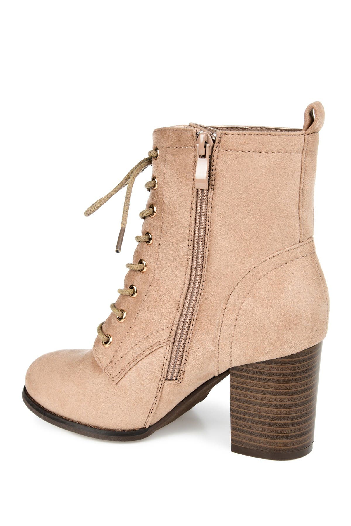 Journee Collection Baylor Lace-up Boot In Medium Beige