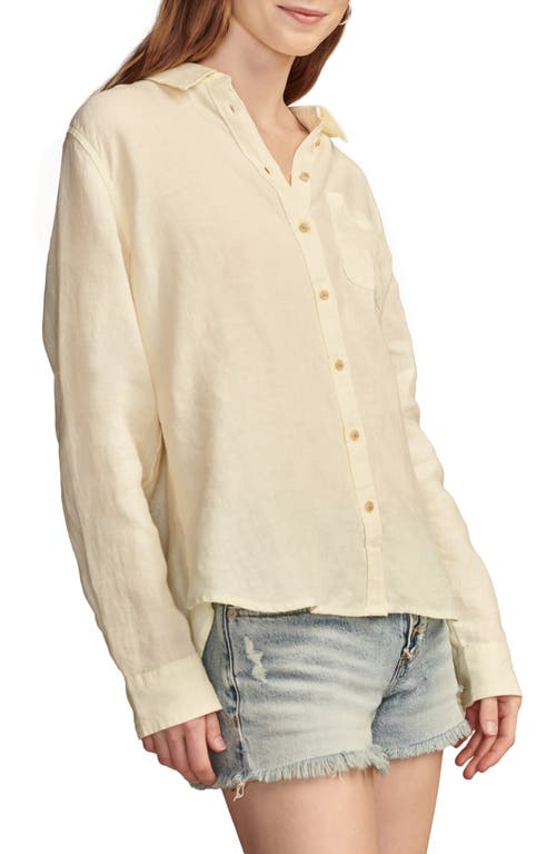 Shop Lucky Brand Prep Linen Button-up Shirt In Luminary Green