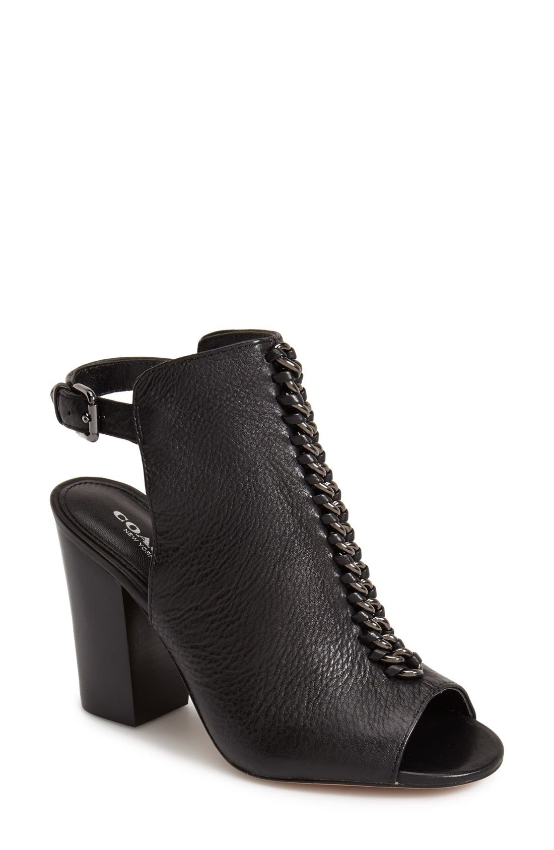 COACH 'Sandford' Open Toe Leather Bootie (Women) Nordstrom