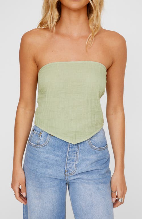 NASTY GAL Casual Triangle Hem Tie Back Strapless Top at Nordstrom,