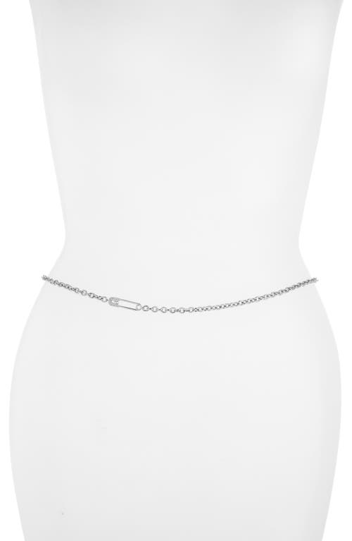 Safety Pin Charm Belly Chain in Silver