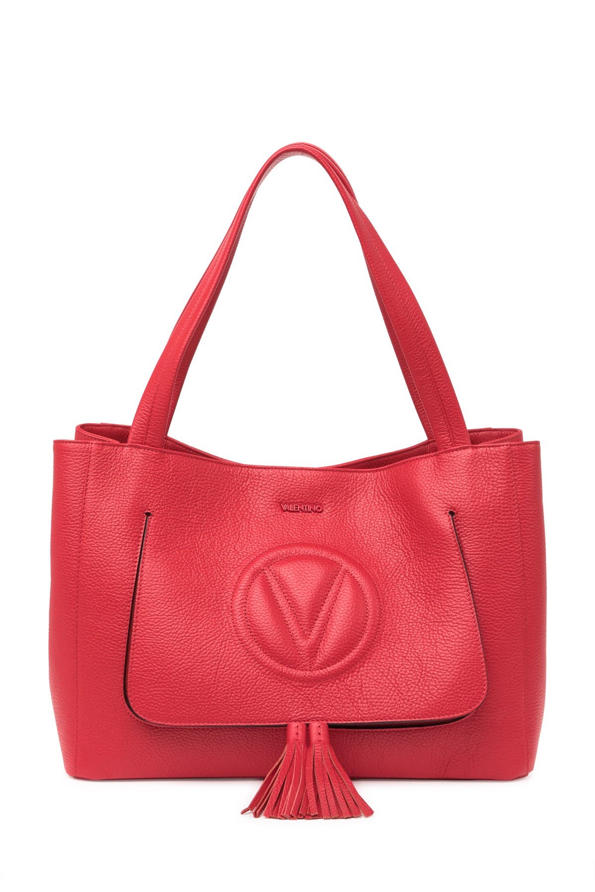 valentino ollie leather tassel tote