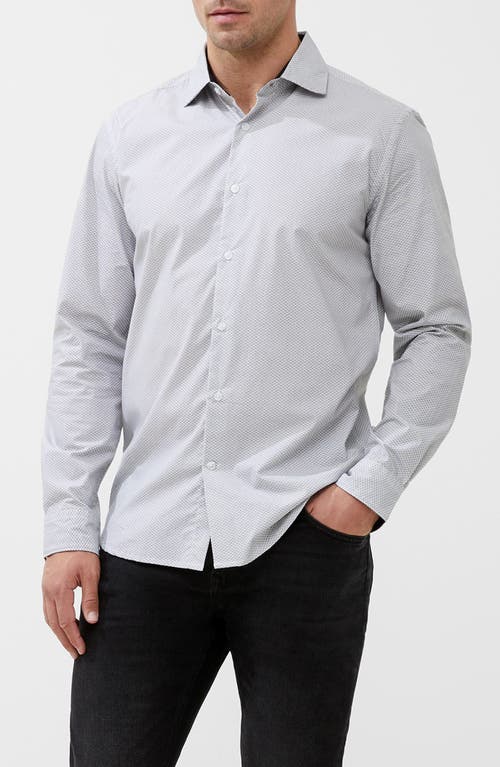 Shop French Connection Allover Print Button-up Shirt In White/black