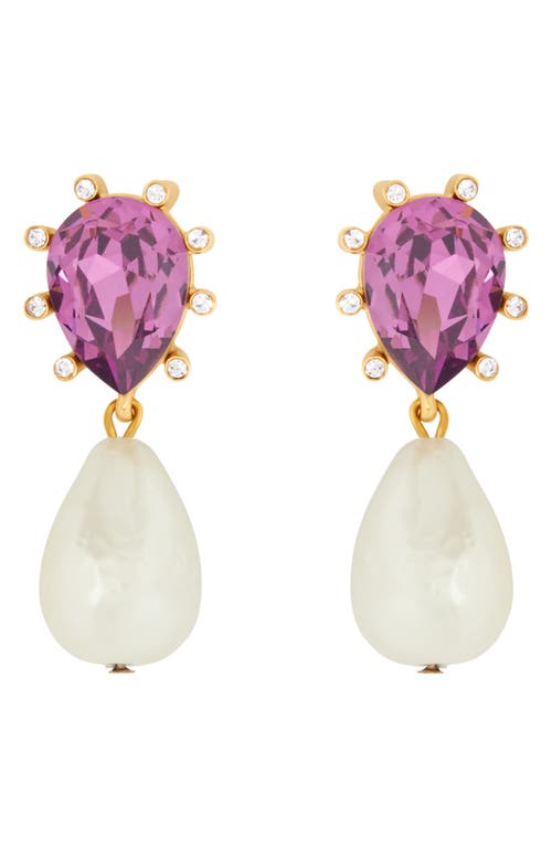 Oscar de la Renta Imitation Pearl Drop Earrings in Rose at Nordstrom