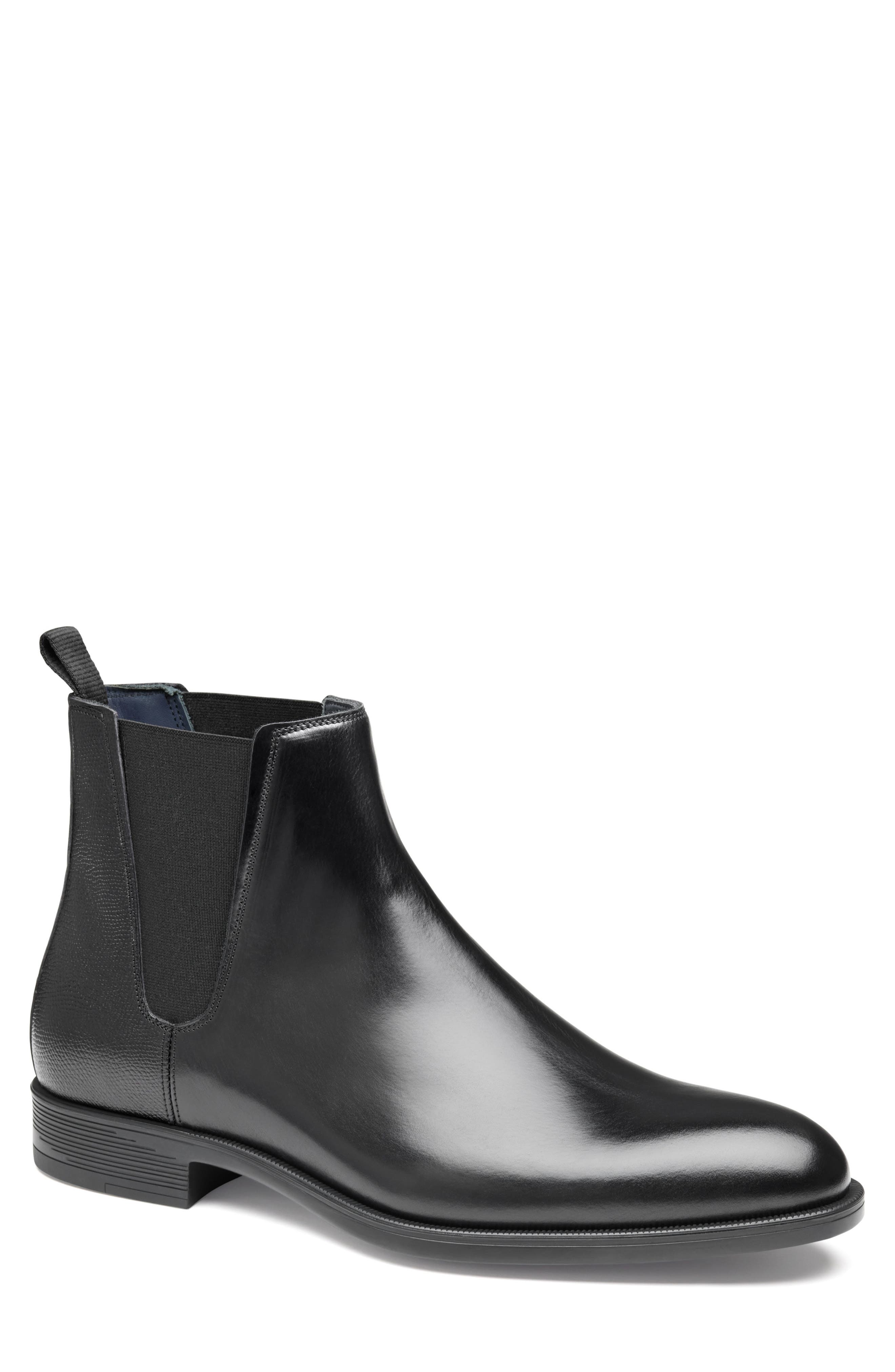 Johnston & Murphy Flynch Chelsea Boot in Black Italian Calfskin Cover