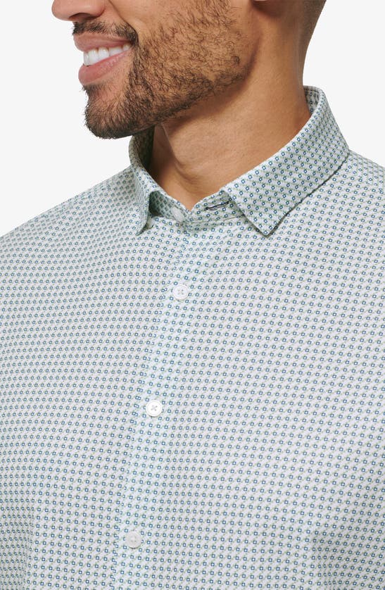 MIZZEN + MAIN MIZZEN+MAIN LEEWARD GEOMETRIC PRINT STRETCH PERFORMANCE BUTTON-UP SHIRT 