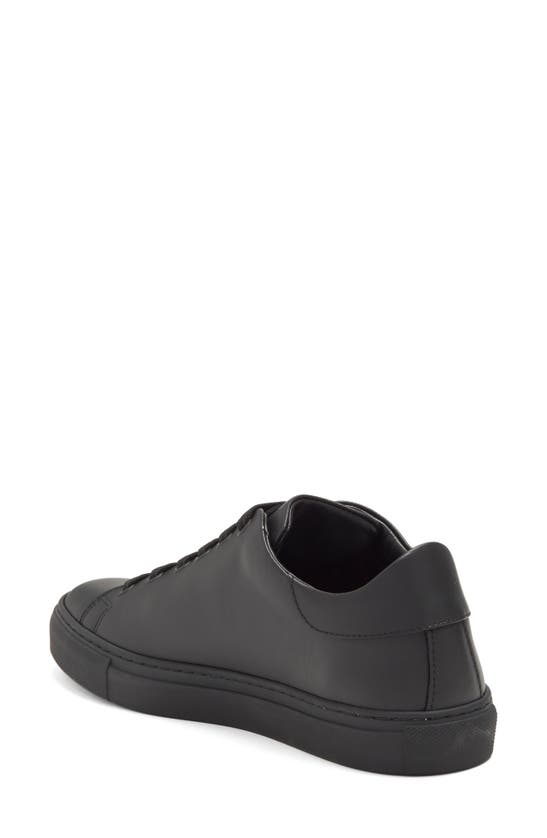 Shop Moschino Logo Leather Sneaker In Black White Logo